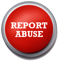 A graphic of a big red button with the words 'Report Abuse' in the centre in white.
