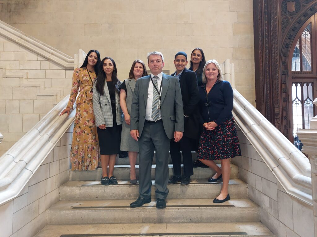 Staff and governors from Ebbsfleet Academy are pictured during a trip to the Palace of Westminster.