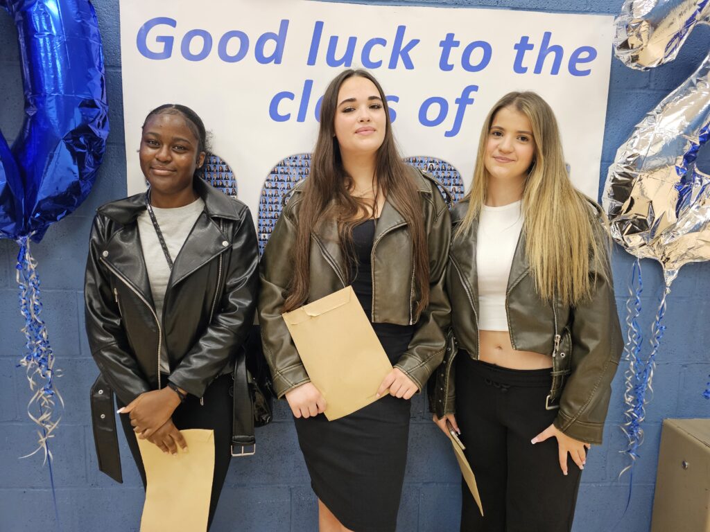 Students holding their results