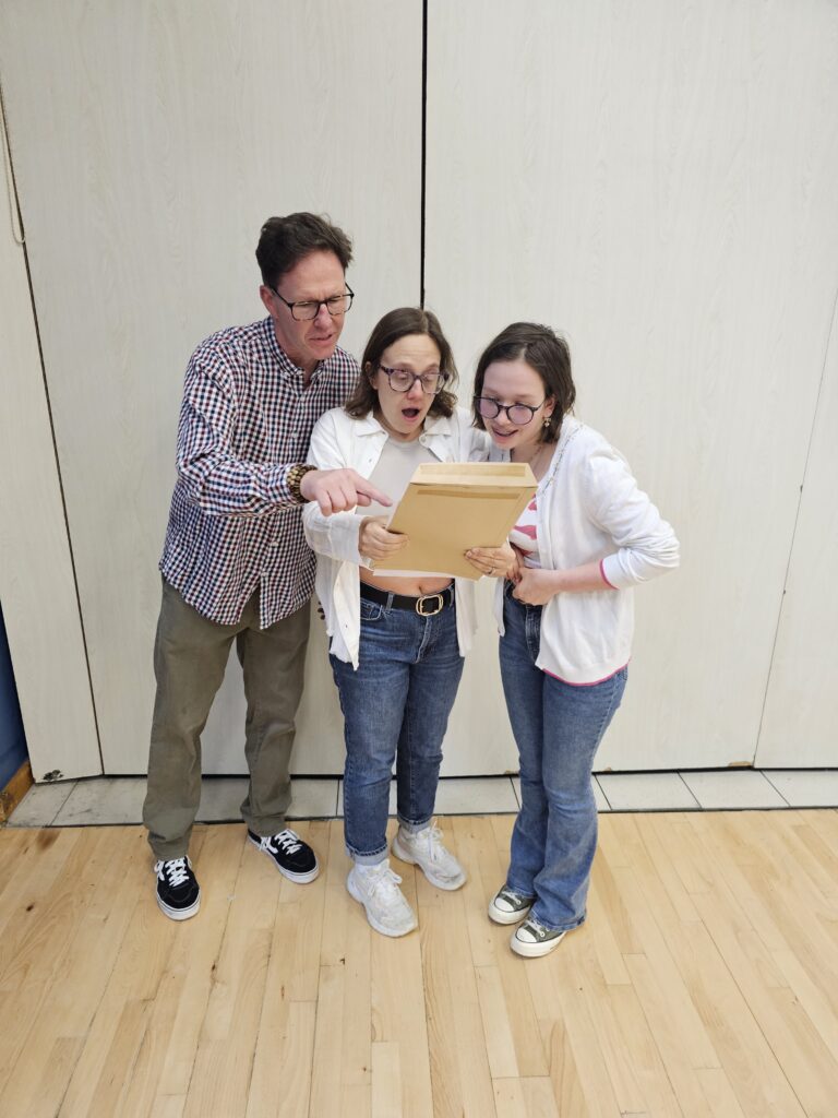 Students collecting their results