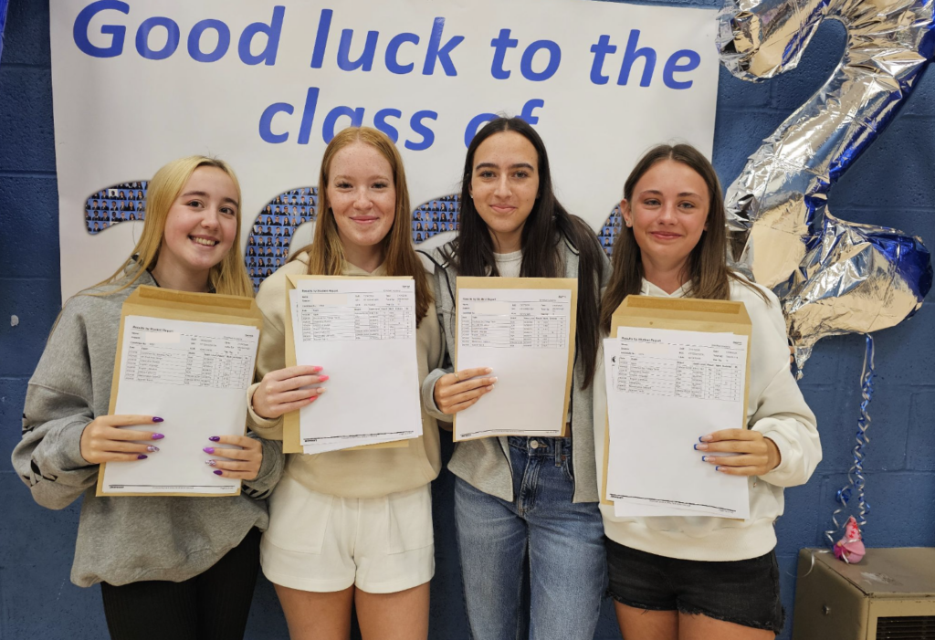 Students holding their results