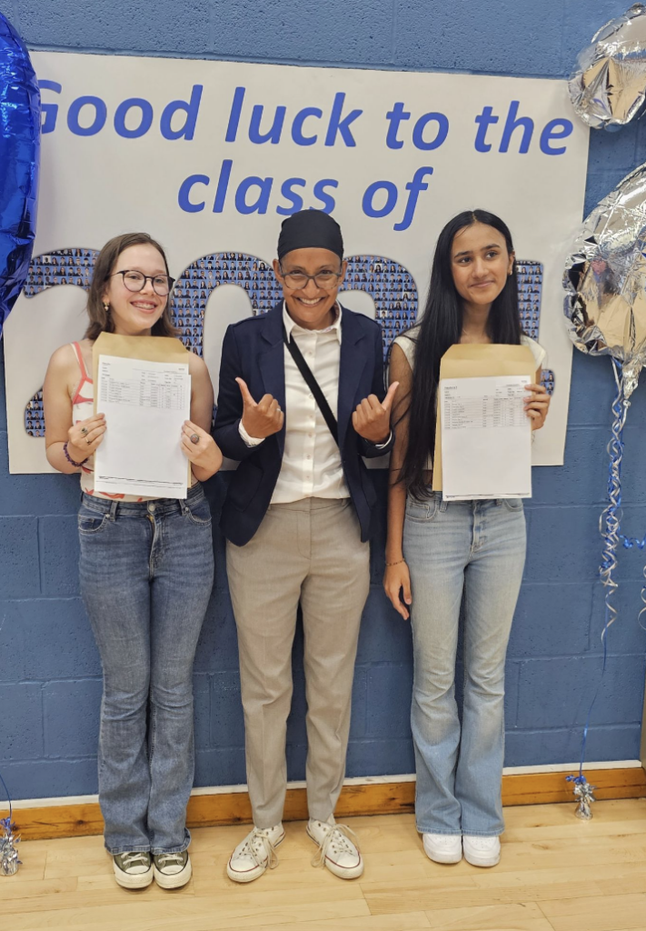 Students holding their results