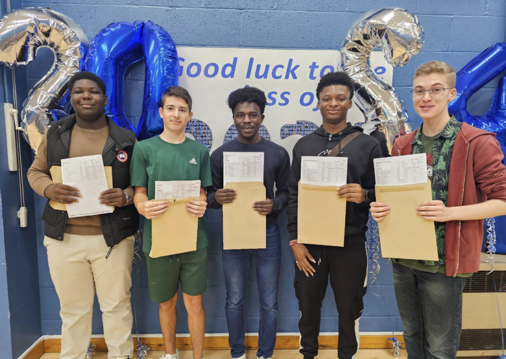 Students holding their results