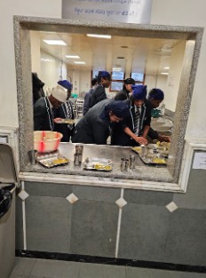 A group of students in the Gurdwara