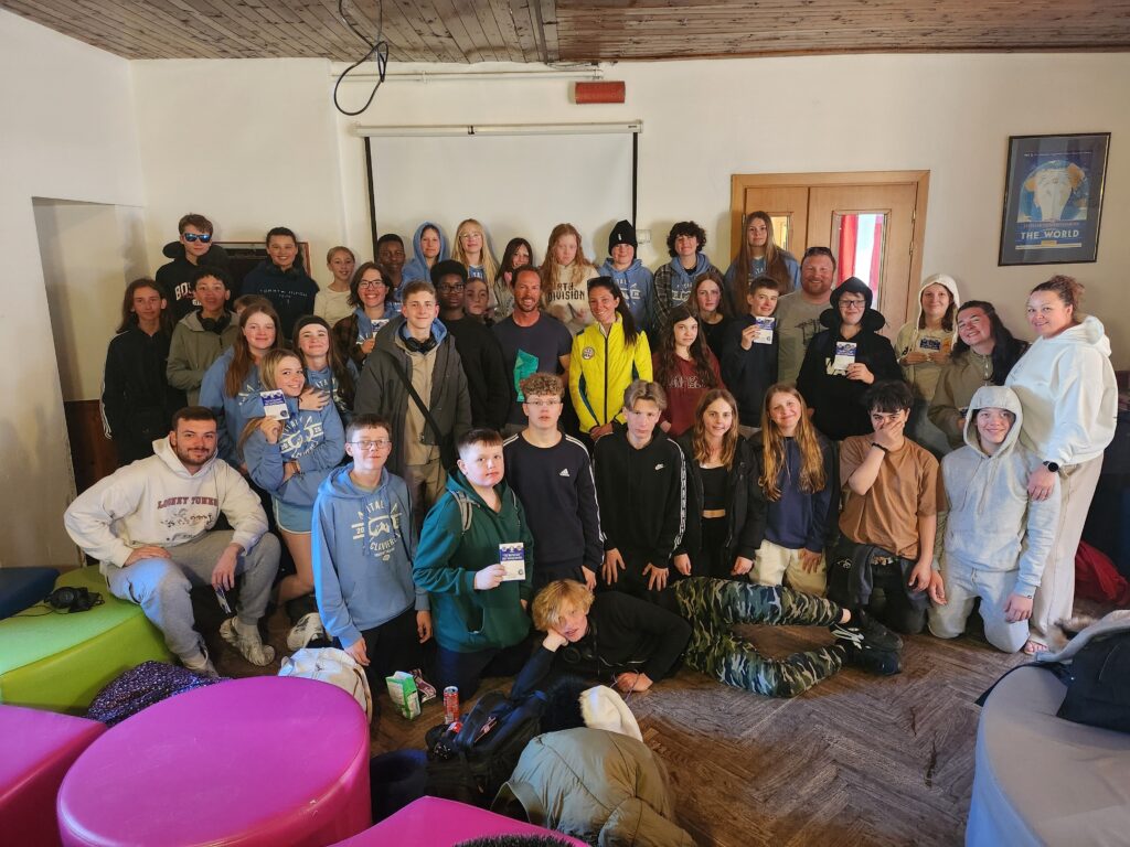 Students and staff on their trip to Claviere