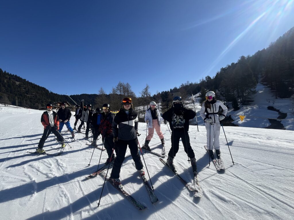 Students and staff on their trip to Claviere
