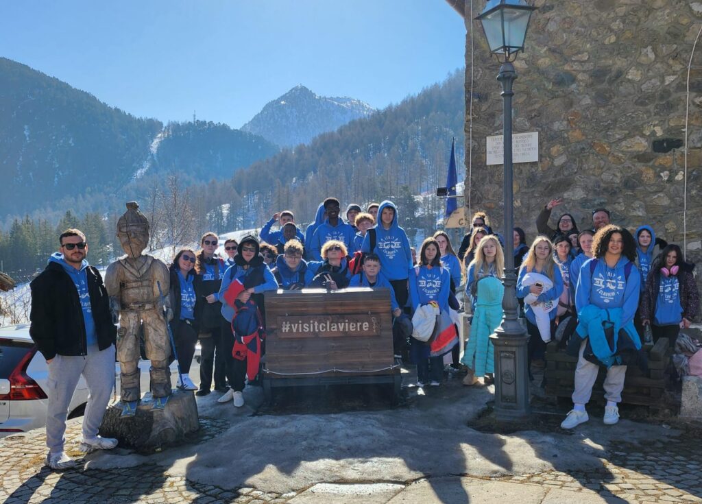 Students and staff on their trip to Claviere