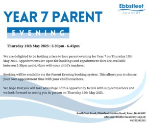 Year 7 parent evening information post